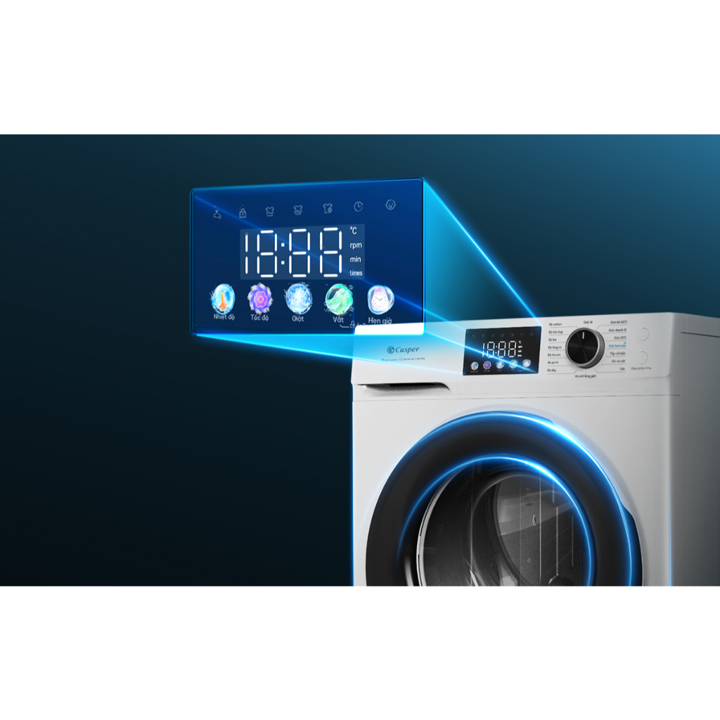 WF-D8VWR1 Máy giặt lồng ngang CASPER inverter 8.0 kg WF-D8VWR1 màu trắng | BigBuy360 - bigbuy360.vn