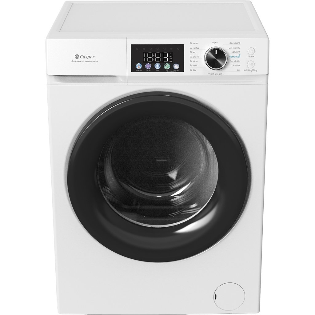 WF-D8VWR1 Máy giặt lồng ngang CASPER inverter 8.0 kg WF-D8VWR1 màu trắng | BigBuy360 - bigbuy360.vn