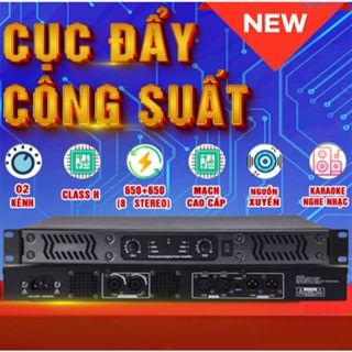 Cục Đẩy Công Suất 2 Kênh, Class D Công Suất 650w + 650w,Chip CUP Kỹ Thuật Số Năng Lượng Cao DM2 8Ohm 1100W x2 Kênh.