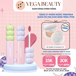  Son Tint Bóng COLORGRAM Fruity Glass Tint 2.3g với lớp tint bóng trong như gương tạo đôi môi căng mọng 