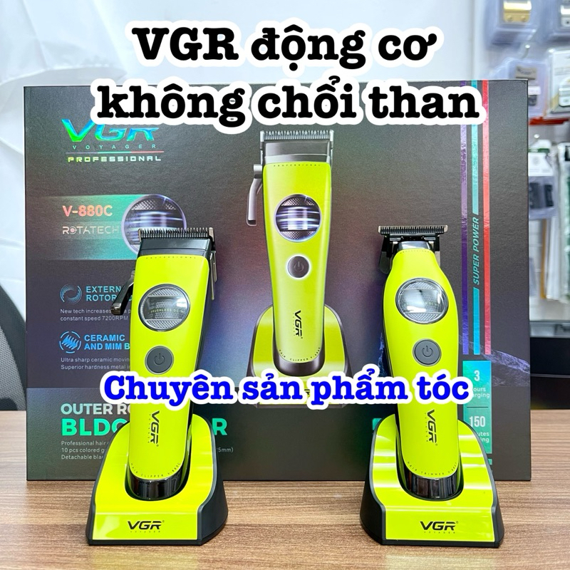 ✅VGR Tông đơ cắt tóc cao cấp VGR 880C sắc bén - động cơ không chổi than công suất 7200 vòng 100~240V