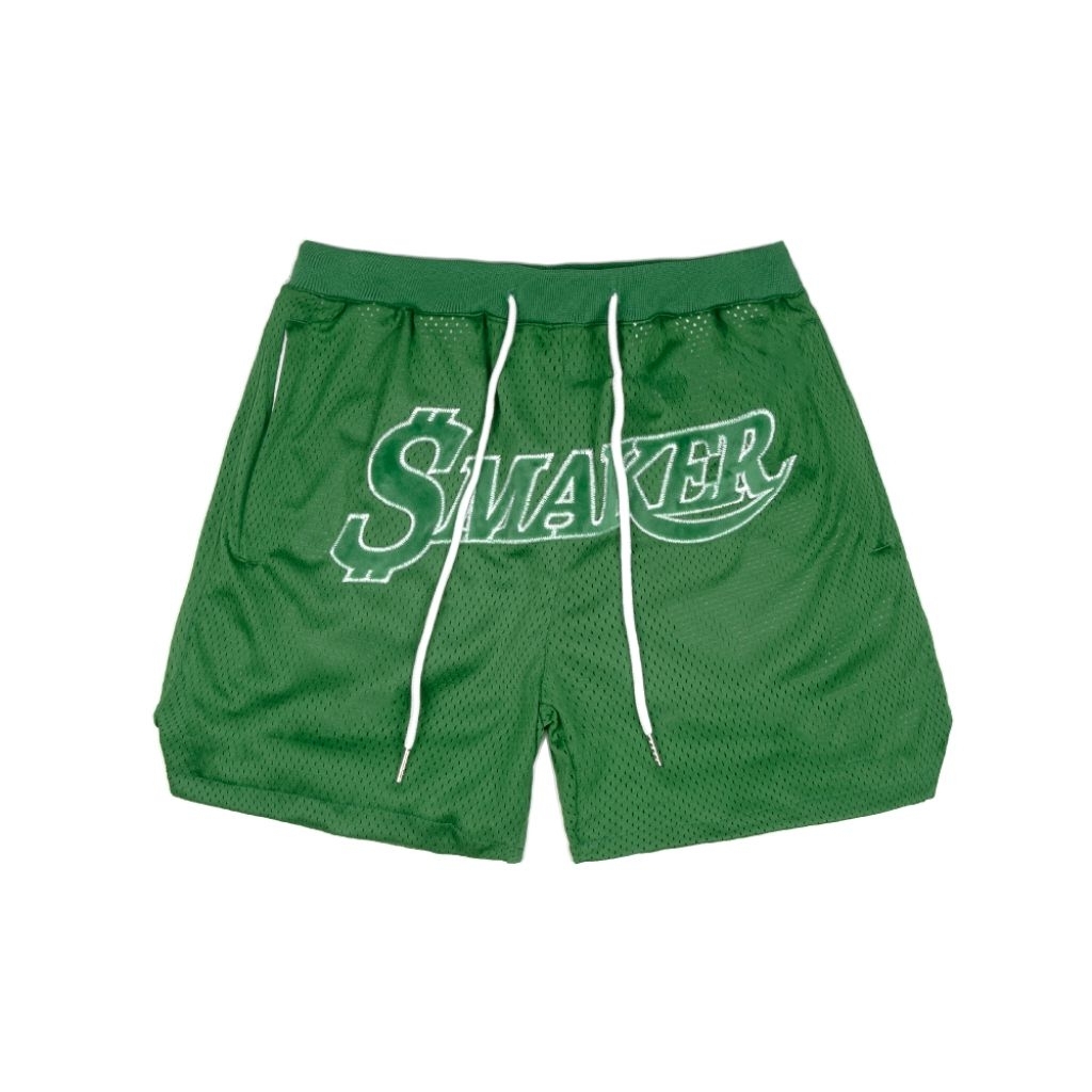 [SMAKER]Quần short nam nữ Unisex,chất liệu lưới cao cấp-$MAKER MESH SHORT IN GREEN