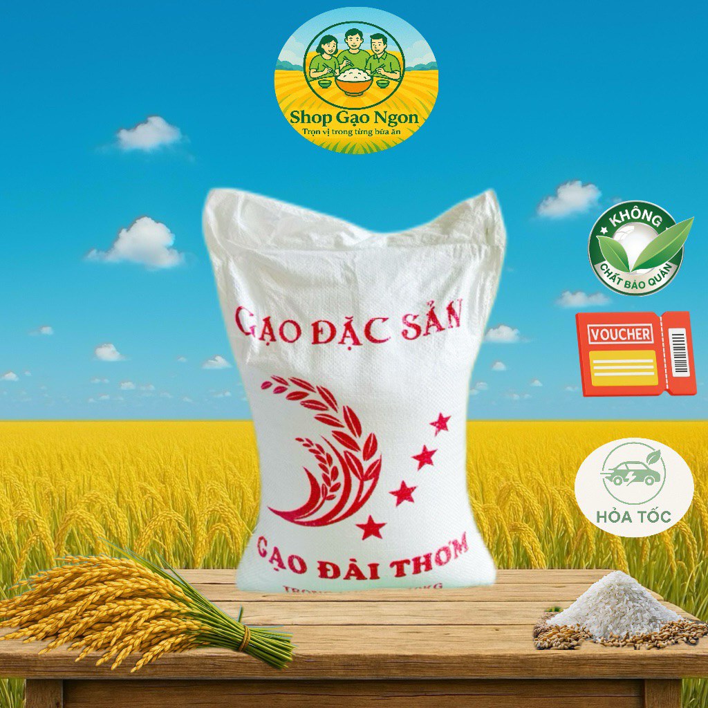 [HỎA TỐC] GẠO ĐÀI THƠM TÁM VỤ MỚI (DẺO, NGON, MÙI THƠM NHẸ) (Bọc 2 lớp)
