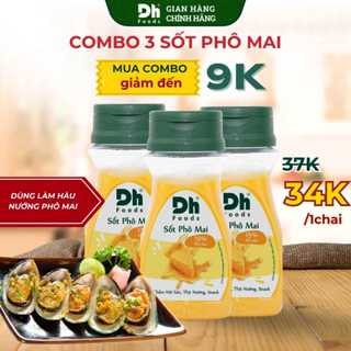 Combo 3 Sốt Phô Mai Dh Foods 100gr – Sốt Phô Mai Ăn Liền, Sốt Chấm Hải Sản, Sốt Phô Mai Trứng Muối, Phô Mai Nướng Hàu