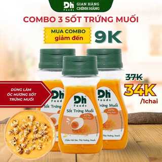  Combo 3 Sốt Trứng Muối Dh Foods 100gr - gia vị 22% trứng muối béo ngậy ăn kèm mỳ Ý khoai tây chiên sốt chấm hải sản đồ 