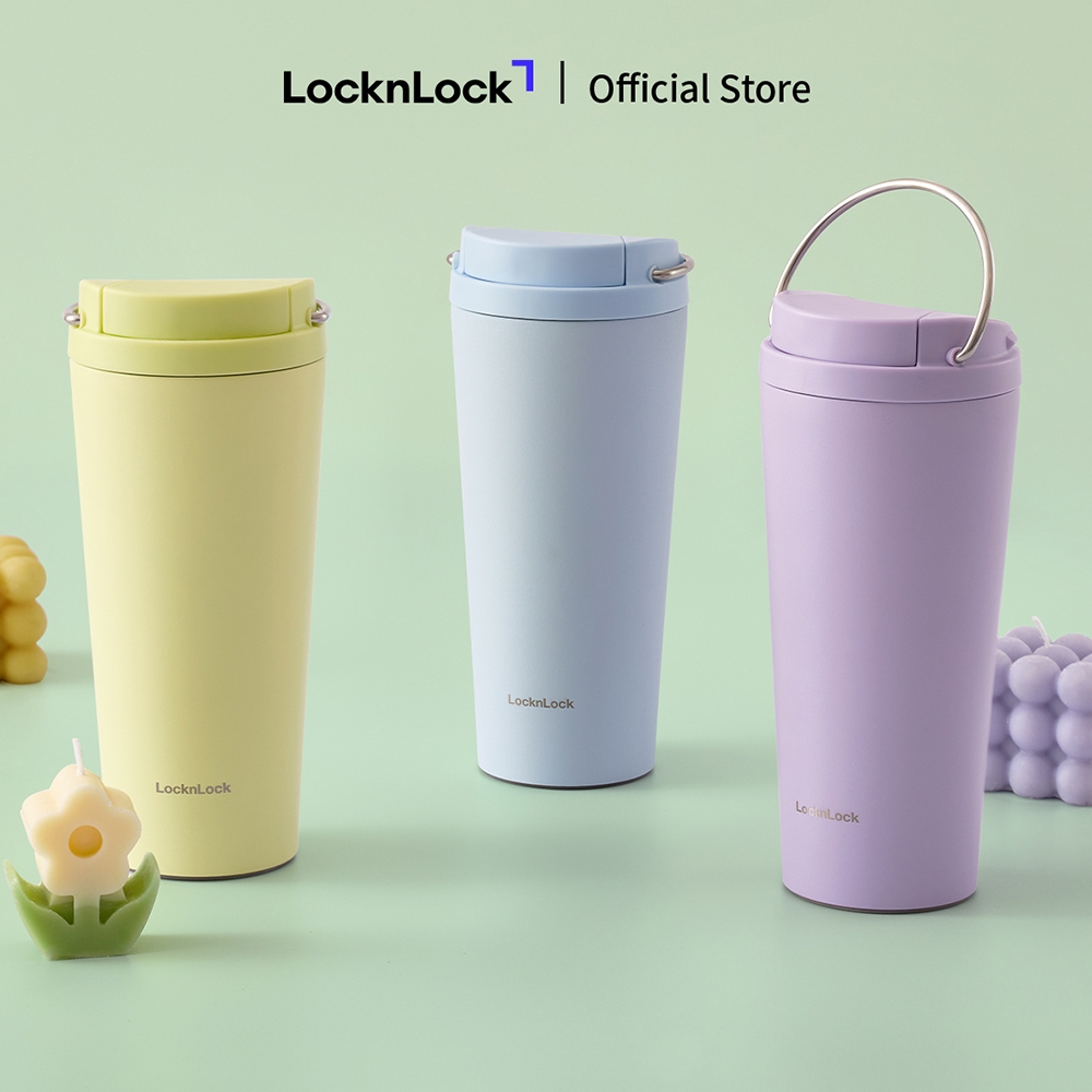 Bình giữ nhiệt LocknLock Bucket One-Touch LHC3345 có quai dung tích 550ml thép không gỉ - 3 màu | BigBuy360 - bigbuy360.vn