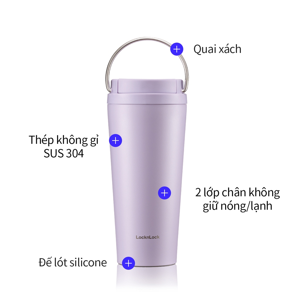 Bình giữ nhiệt LocknLock Bucket One-Touch LHC3345 có quai dung tích 550ml thép không gỉ - 3 màu | BigBuy360 - bigbuy360.vn