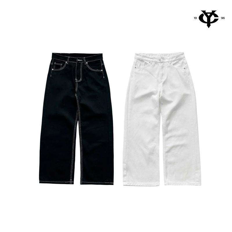 WHOSE x YC1996 - Quần Baggy Jeans Ống Suông Thêu Túi Local Brand Unisex