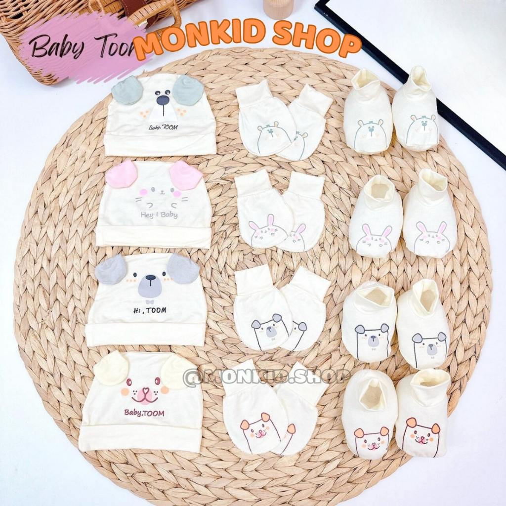 [BẢNG KEM] Mũ, Bao Tay, Bao Chân Baby Tom Chất Thun Lạnh Petit Cao Cấp Cho Bé Sơ Sinh 0-3 Tháng