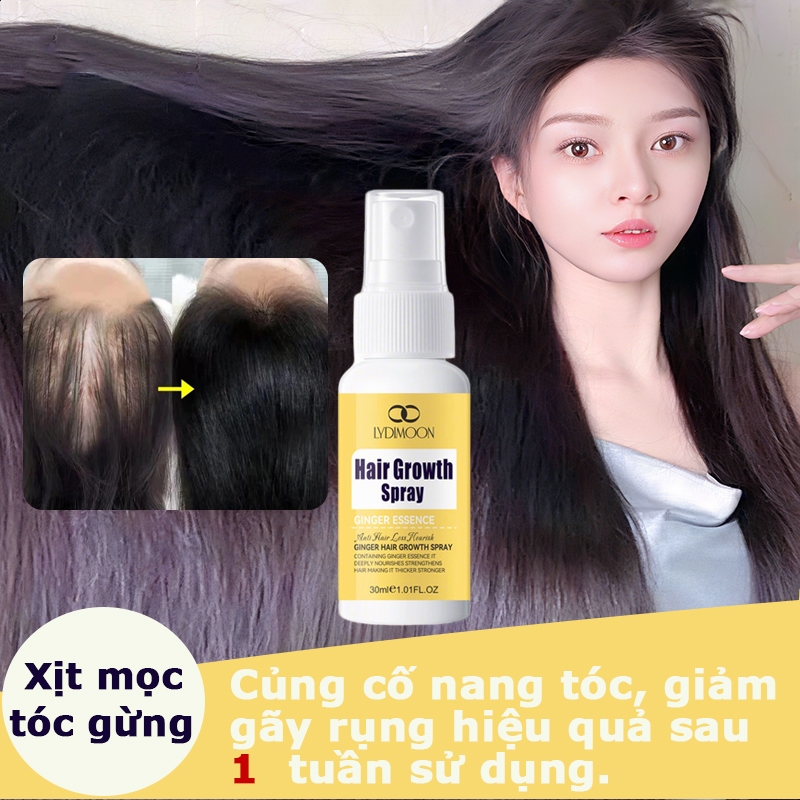 LYDIMOON Xịt mọc tóc gừng tươi  Xịt mọc tóc tinh chất gừng Xịt tinh chất dưỡng tóc chống rụng tóc Kí