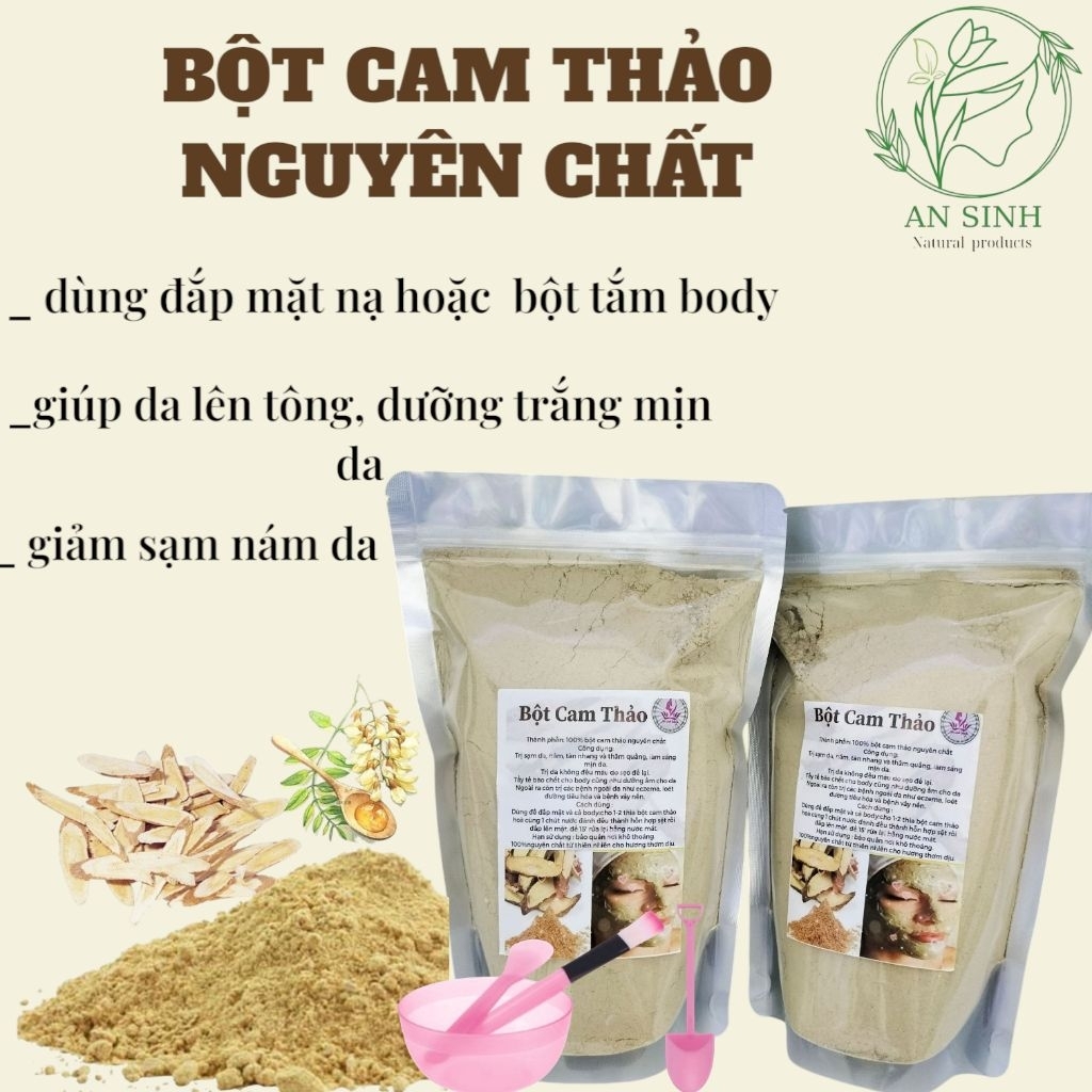 bột cam thảo nguyên chất dưỡng trắng da gói 100g