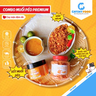 Bánh tráng phơi sương CATSKY FOOD combo bánh tráng sốt muối béo đồ ăn vặt - COMBO MUỐI BÉO PREMIUM
