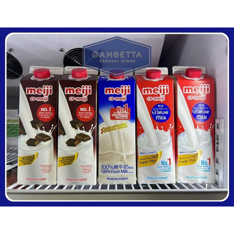 [CHỈ GIAO HOẢ TỐC] Meiji Sữa Tươi Thanh Trùng Hộp Đỏ 4.3% Béo, Hộp Xanh Ít Béo, Hộp Sôcôla 355ml