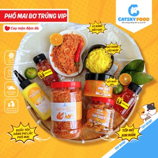 Bánh tráng phơi sương CATSKY FOOD combo bơ sốt muối béo đồ ăn vặt tiện lợi - COMBO PHÔ MAI BƠ TRỨNG