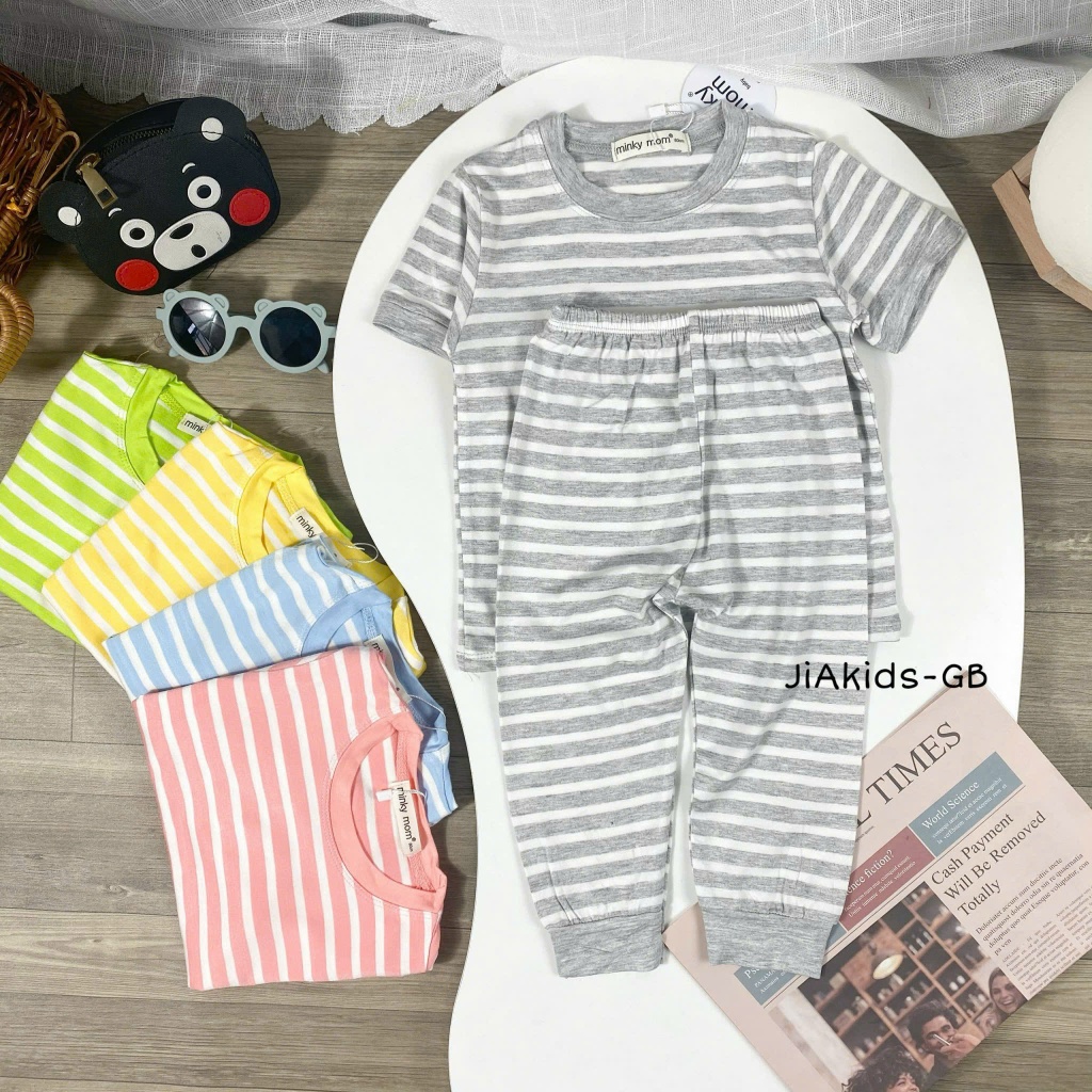 Bộ Quần Dài Áo Cộc Bé Trai Gái Minky Mom Chính Hãng Thun Lạnh - Hamykids B2-TNQD-25