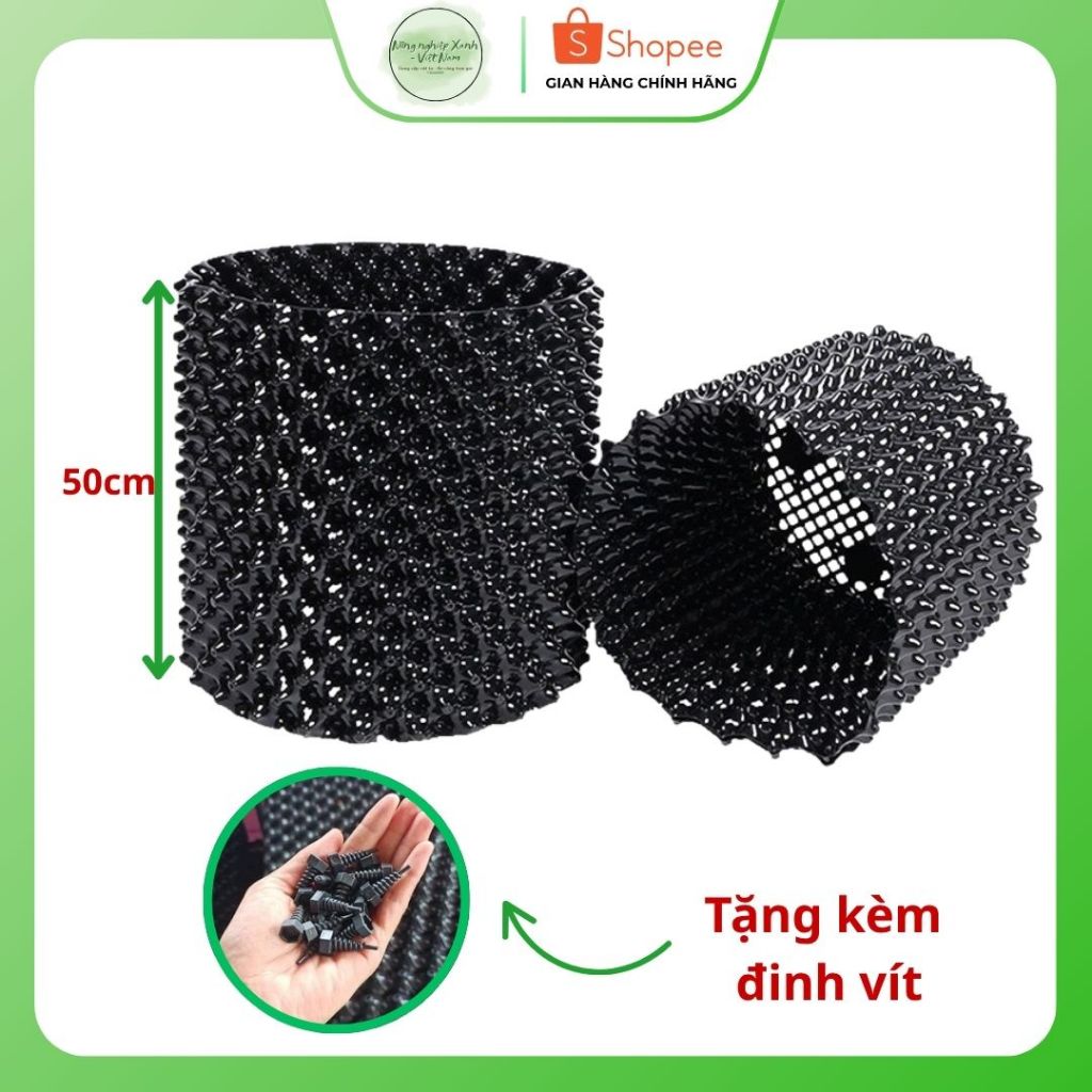 Bầu ươm cây V6, V7, Khổ cao 50cm, Tặng vít - Hàng Trung dày dặn, bóng dẻo, Bầu ươm cây trồng, Bầu ươ