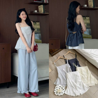 Áo 2 DÂY kẻ chiết eo xoè Nữ the.sweaterweather TSW