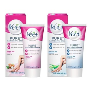 [ Che Tên ] Kem Tẩy Lông Veet Pure Cho Da Nhạy Cảm Da Thường Với Công Thức Cải Tiến Thiên Nhiên 50g