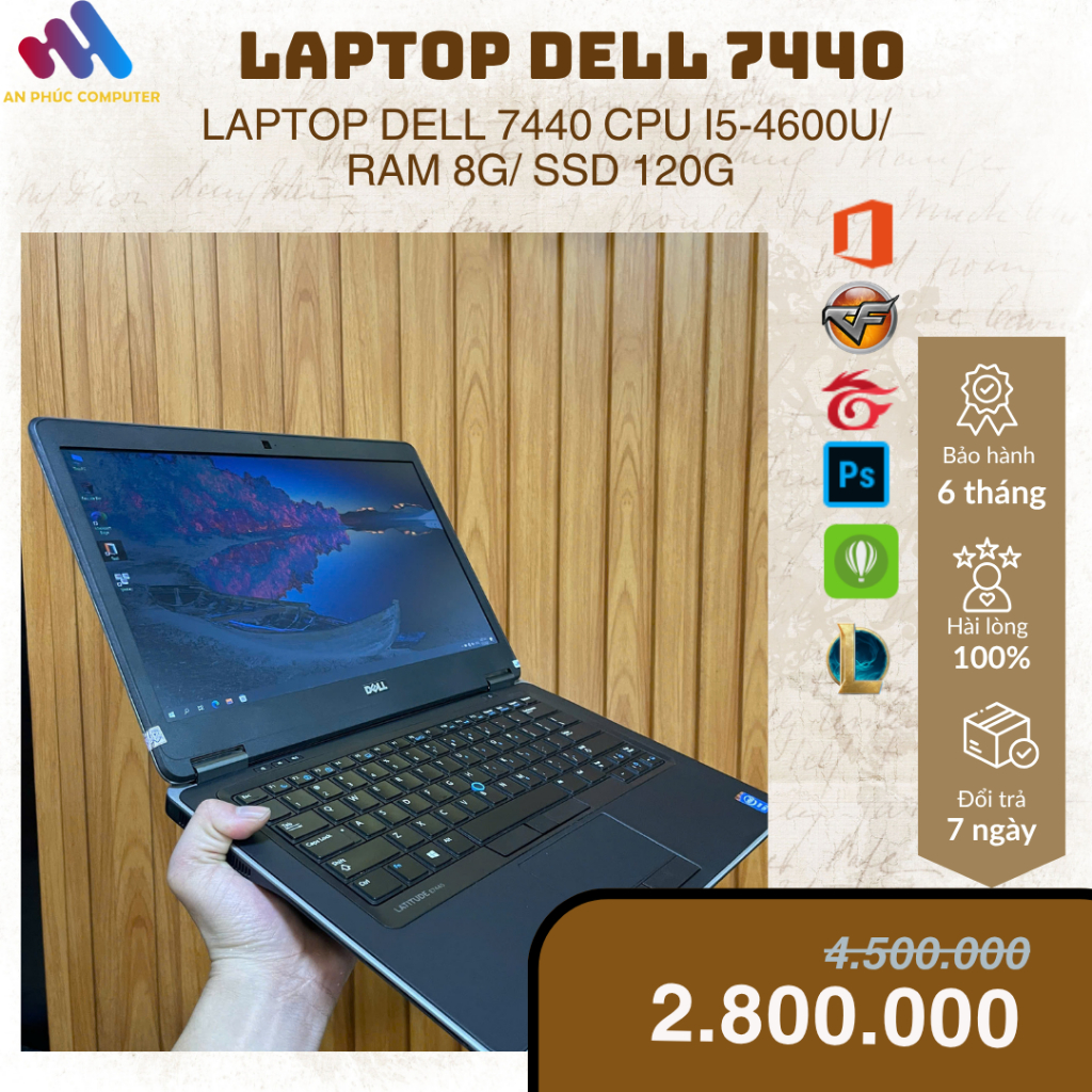 Laptop cũ Dell 7440 Ram 8G/Ssd 256G