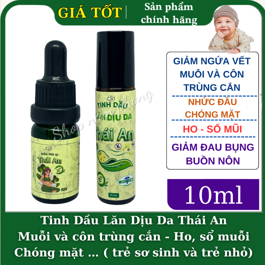 (combo) Dầu Mù U + Dầu Lăn Dịu Da Thái An 10ml