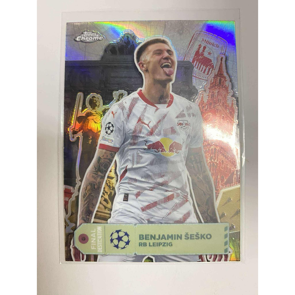 Thẻ bóng #L999 Benjamin Sesko Rb Leipzig Refactor Topps Chrome UCL 2024/25