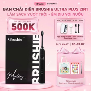 [CHỈ 545K TẠI LIVE SHOP] Bàn chải điện Brushie Ultra Plus tích hợp máy rửa mặt 5 chế độ phiên bản nâng Cấp 2025