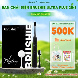 Bàn chải điện Brushie Ultra Plus, công nghệ sóng âm, làm trắng răng,chải sạch mảng bám