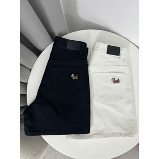 Quần Short Nữ, Quần Sọt Jeans Lưng Cao Túi Sau Thêu Cún Form A Vải Mềm 40-65Kg Ms 450