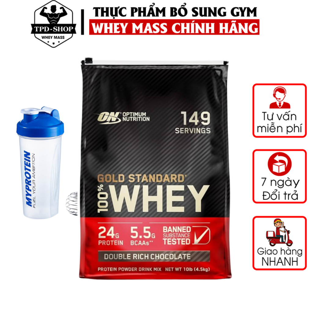Whey Gold Standard | 10lbs - 4,5kg  | Optimum Nutrition – Sữa Bổ Sung Protein Cho Gymer | Vị thanh n