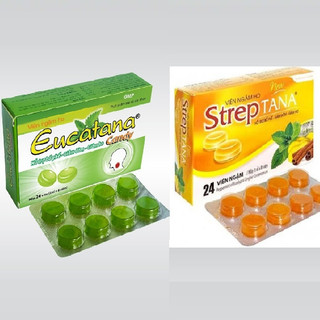 Viên Ngậm Ho Eucatana/Streptana Kẹo Giảm Ho,Sát Khuẩn Họng,Thông Cổ Mát Họng –Hương Bạc Hà Dễ Chịu