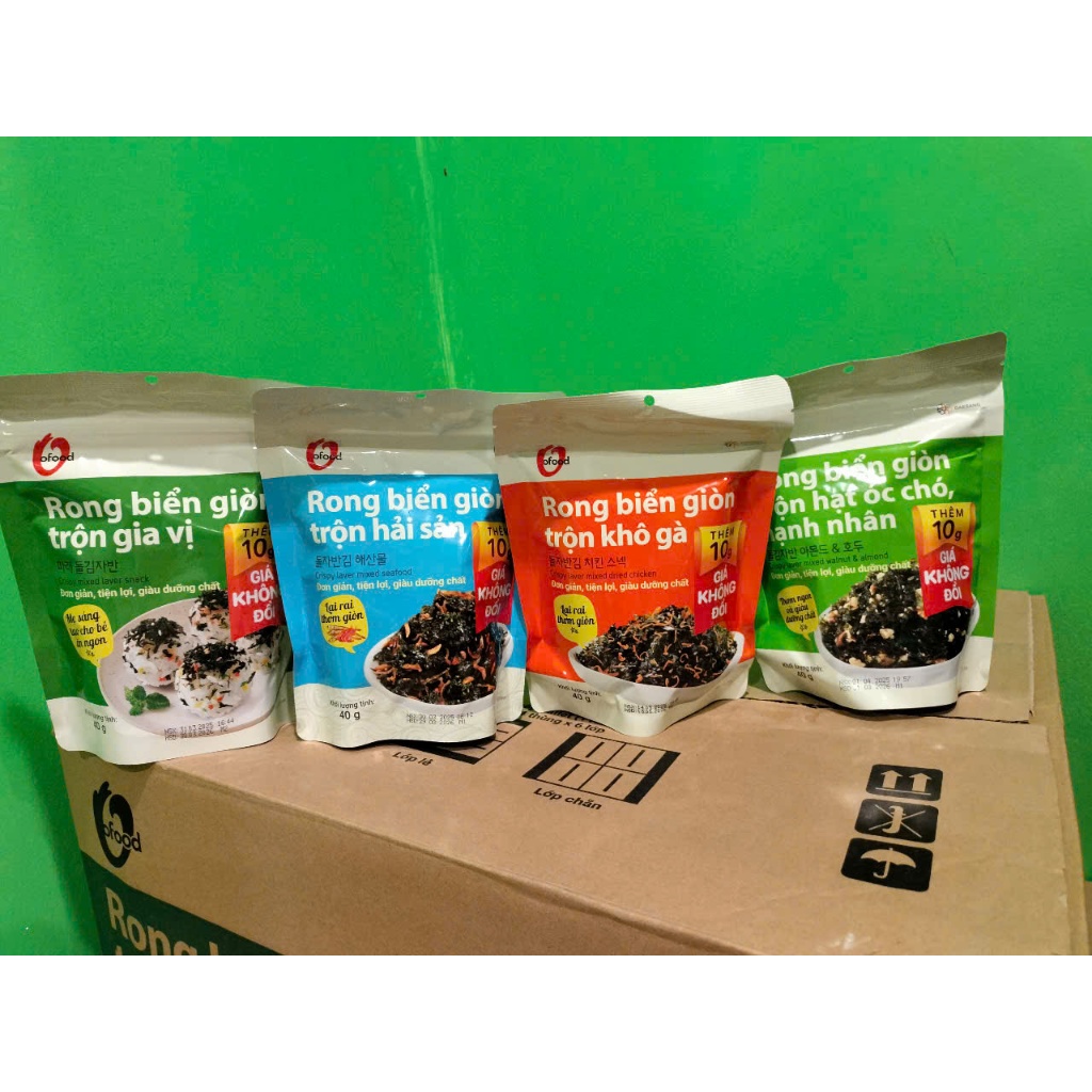  Combo 4 Gói Rong Biển Trộn Cơm Ofood mỗi gói 40g 