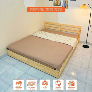  Giường Pallet Gỗ Thông Gấp Gọn đóng dạng hộp,cao 20cm đủ kích thước-Decor The Sun 