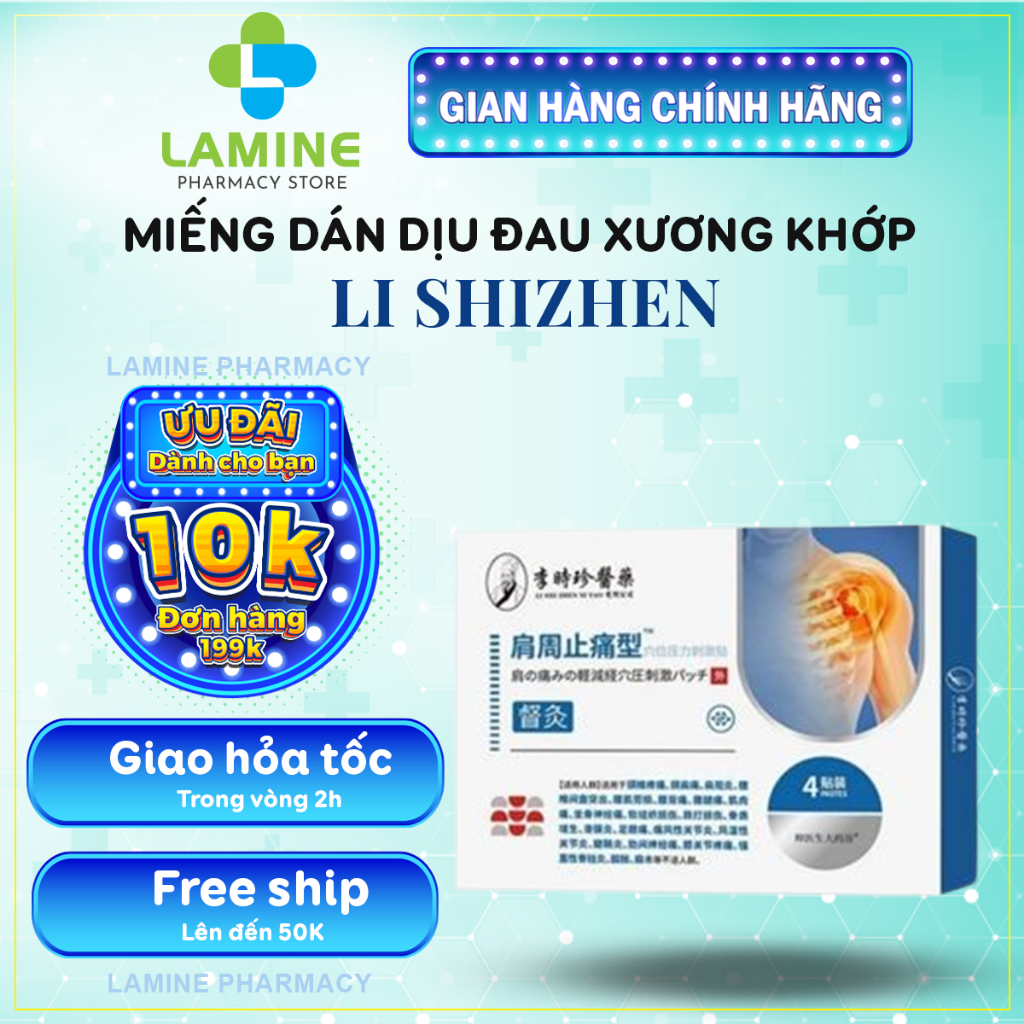 Miếng Dán Giảm Đau Vai Gáy Li Shizhen - Miếng Dán Li Shizhen Hỗ Trợ Giảm Đau Vai Gáy, Giảm Ê Buốt, T