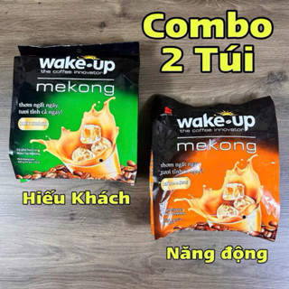   Combo 2 bịch Cafe sữa hoà tan Wake Up Mekong  24 ống x 2  