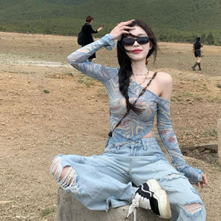 [Sẵn + Hỏa tốc] Naii.order | Áo lưới lệch vai dáng ôm, có BIGSIZE che khuyết điểm, phong cách Y2K cá tính- N293