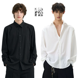 SƠ MI TRƠN DÀI TAY ĐEN/TRẮNG BASIC NAM NỮ UNISEX FORM RỘNG OVERSIZE - HALO KAKI