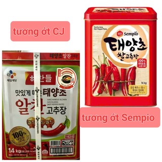(Nhập khẩu full VAT) Thùng tương ớt CJ 14 kg, thùng tương ớt Hàn Quốc Sempio 14 kg mì cay Hàn Quốc