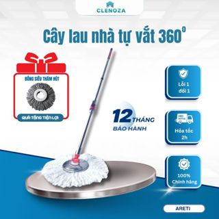 Cây Lau Nhà Tự Vắt Areti - Bộ Lau Nhà 360 Độ, Cây Lau Nhà Thông Minh, Chổi Lau Nhà Inox Cao Cấp