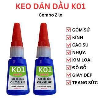 (COMBO 2 lọ) keo dán đa năng K01 OILY GLUE gấp 99 lần 502 dán mọi loại chất liệu, bảo quản từ 1-3 năm