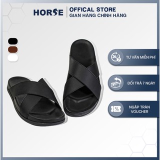    Horse Store   - Dép Da Bò Quai Chéo Nam Nữ Unisex Thời Trang Horse Store - QX01 