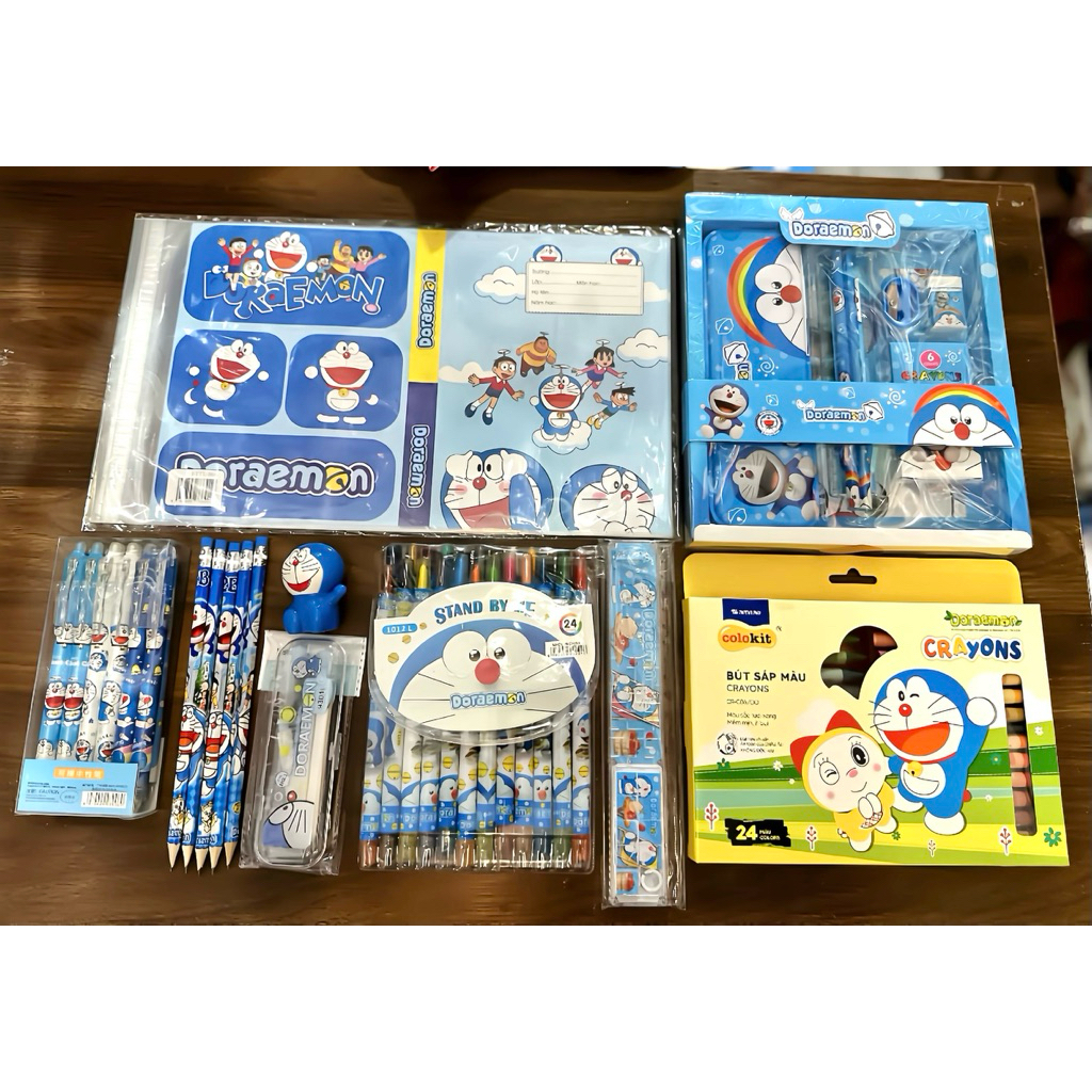 Đồ Dùng Học Tập Doraemon (Bút Chì, Bút Gel, Compa, Hộp Bút, Đồ Chuốt, Chì Màu, Bao Tập)