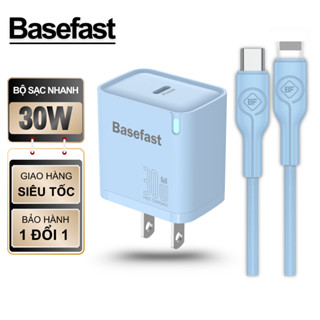 Bộ sạc nhanh Basefast BS31 , 1 cổng PD 30W C to L , kèm dây sạc silicon 1m cho Phone Xsm 11 12 13 14