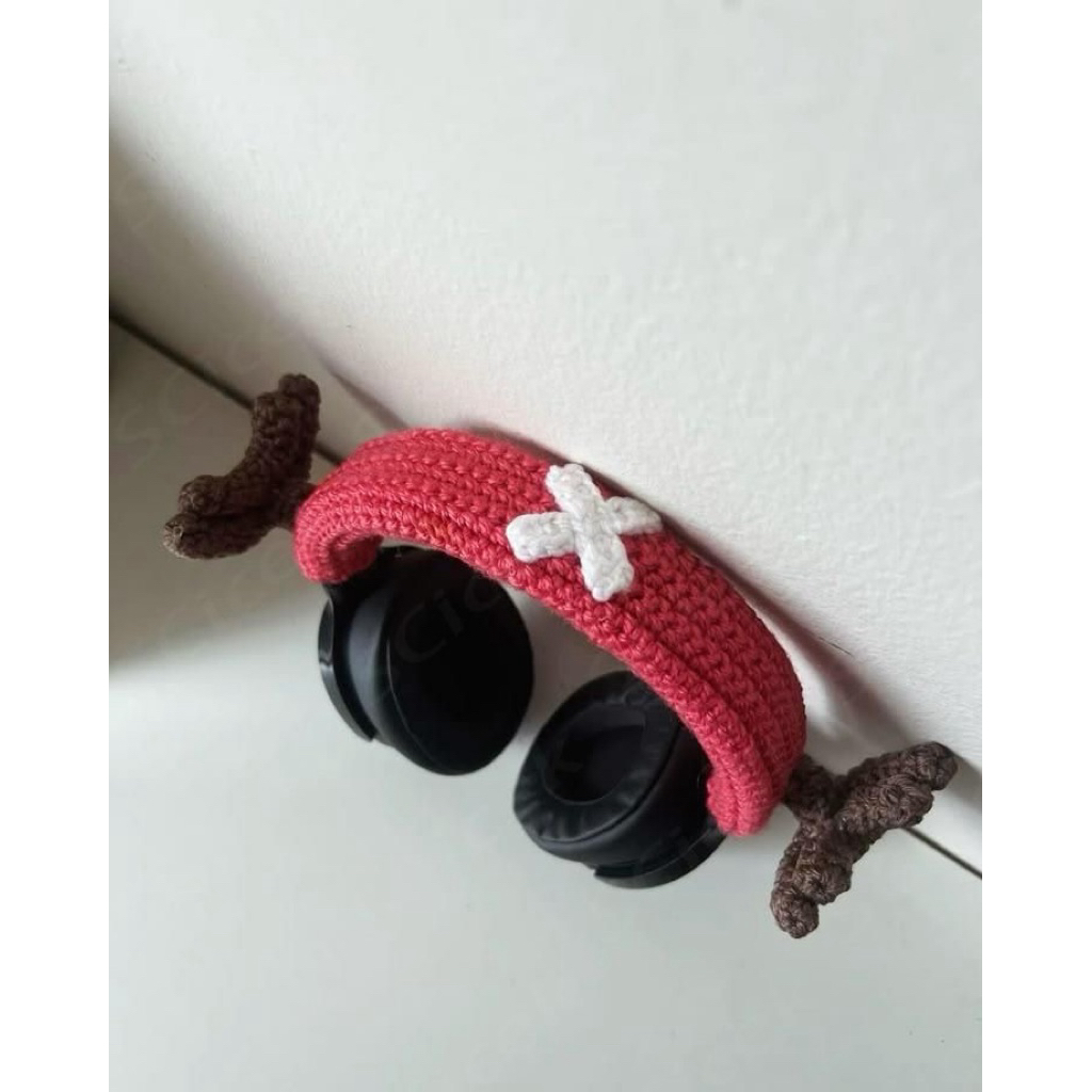 Crochet ears headphone cover 🎧 Dây headband trang trí tai nghe chụp vỏ bọc tai nghe cơ - airpod max 