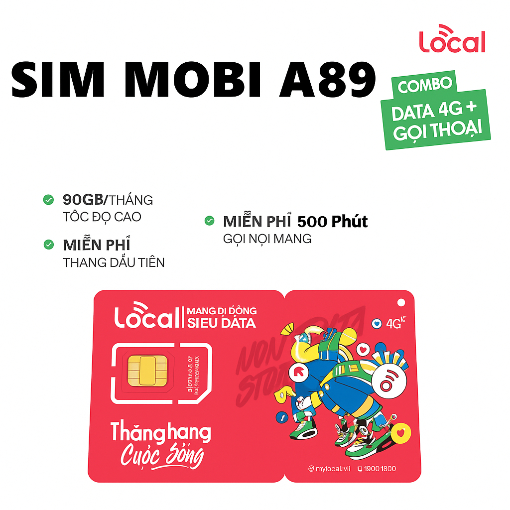 Sim 4G Mobifone A89F Local – 3GB/ngày, Gói Cước Giá Rẻ, Hỗ trợ eSim