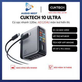 Củ Sạc Nhanh CUKTECH 10 Ultra GaN 120W Super Charger AD1204U - Bảo Hành 18 Tháng.