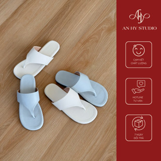 Dép xỏ ngón An Hy Studio, dép kẹp nữ da mềm đế bệt êm chân phong cách Hàn Quốc sang xịn mịn nữ tính cho mùa hè đi biển