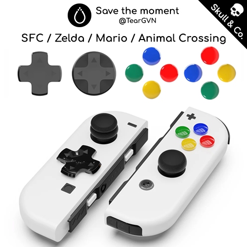 Bộ dán nút ABXY và D-Pad Skull & Co cho Joy-Con Nintendo Switch OLED / Switch 1