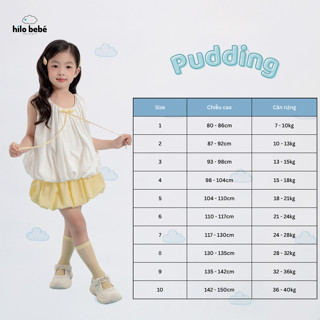 [HILO BEBÉ] - BST PUFFY CLOUDS - Set áo bí ngô và chân váy bí ngô màu vàng pastel PUDDING SET