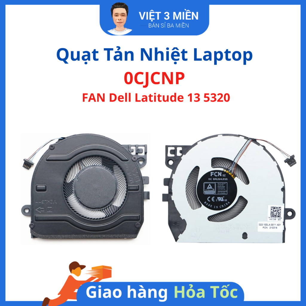 Quạt tản nhiệt Fan CPU laptop Dell Latitude 13 5320 E5320 0CJCNP CJCNP tháo máy 98%