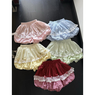 Quần bí ngô ống bo kẻ caro nguyên bản - dáng rộng quần phồng bí ngô - quần short ngắn form đèn lồng bong bóng